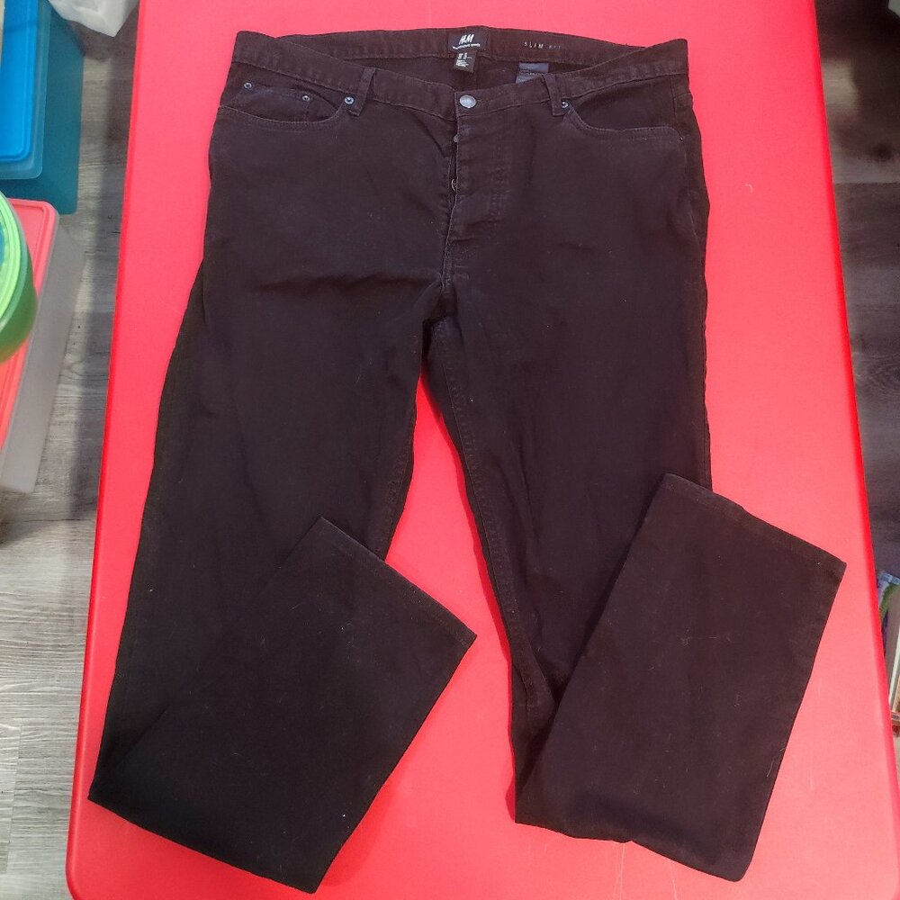H&M slim fit classic jeans black men's size 34